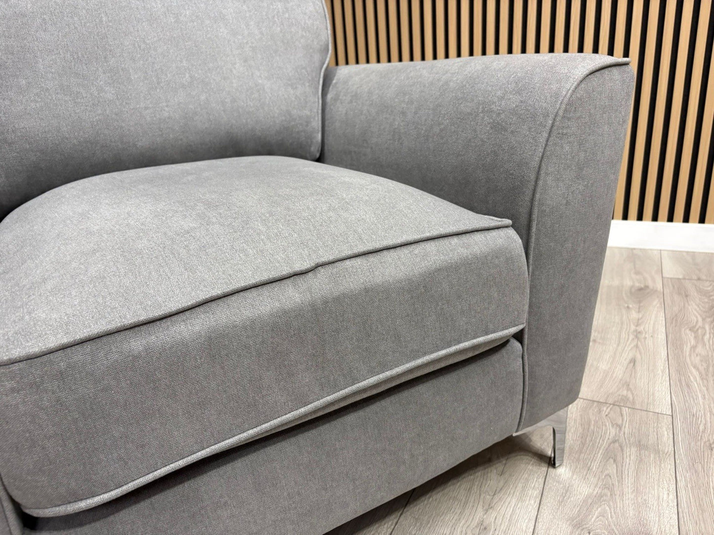 Furniture Village LEGEND Fabric 3 Seater Sofa + Armchair, Pewter - RRP £1,990