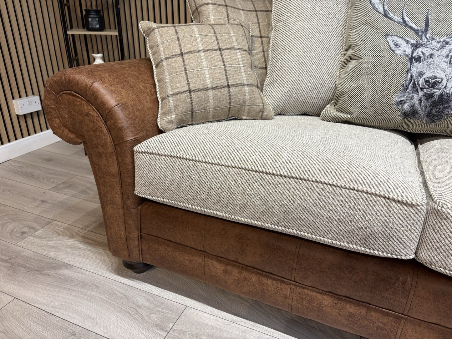 DARWIN Fabric Scatter Back 3 Seater + 2 Seater Sofa Set - RRP £2,598