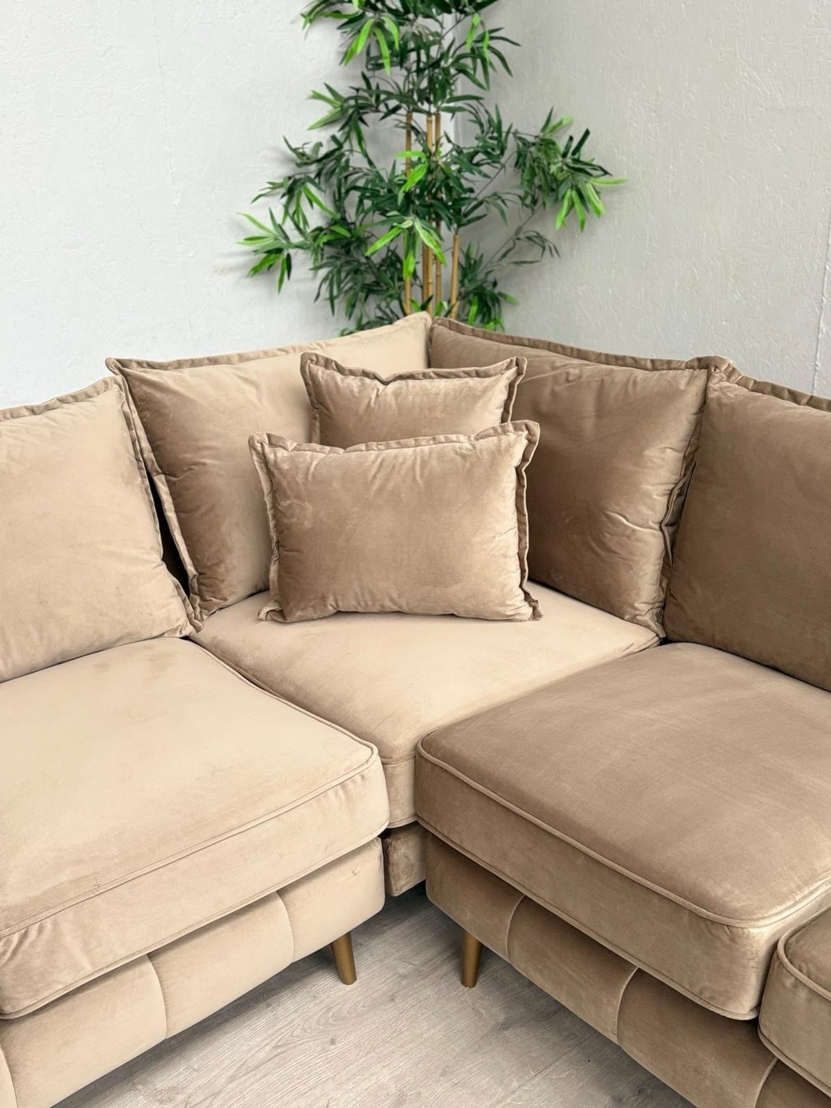 Sofology - GABRIELLE Style Fabric 2 Corner 2 Sofa, Latte - RRP £2,599