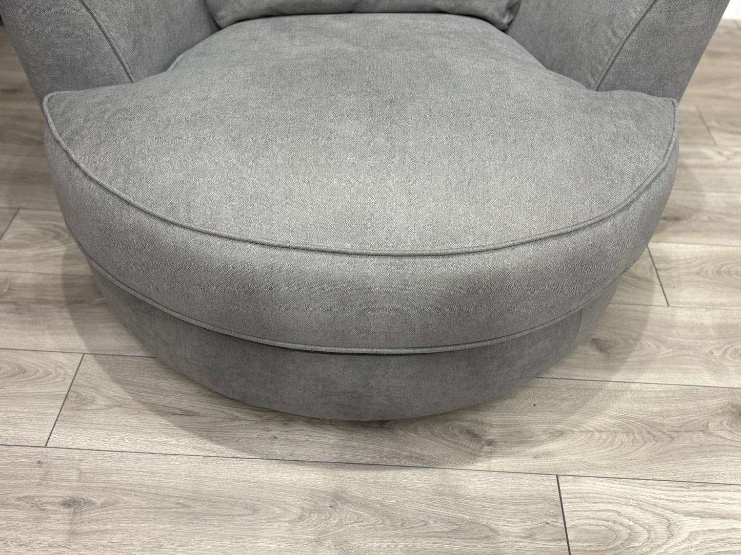 Furniture Village LEGEND Fabric Swivel Chair / Armchair, Pewter - RRP £845