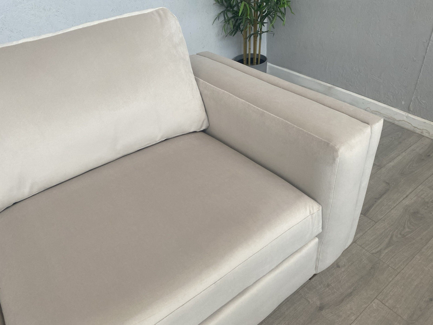 Very Home MAISON Velvet Fabric 3 Seater Sofa, Natural - RRP £1,199