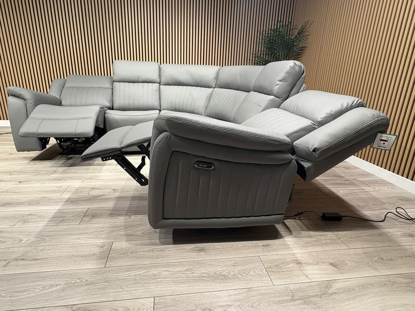 DOMINO Leather Modular Corner Sofa Set, Power Recliners - RRP £2,995