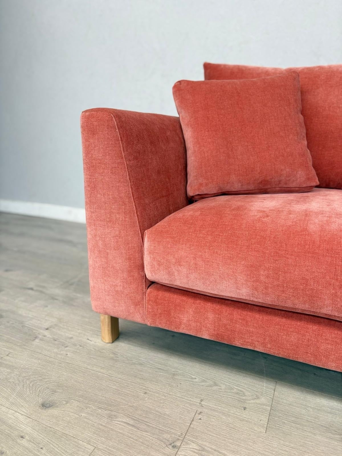 Habitat ASTON Fabric RHF Chaise Corner Sofa + Armchair, Papaya - RRP £2,350