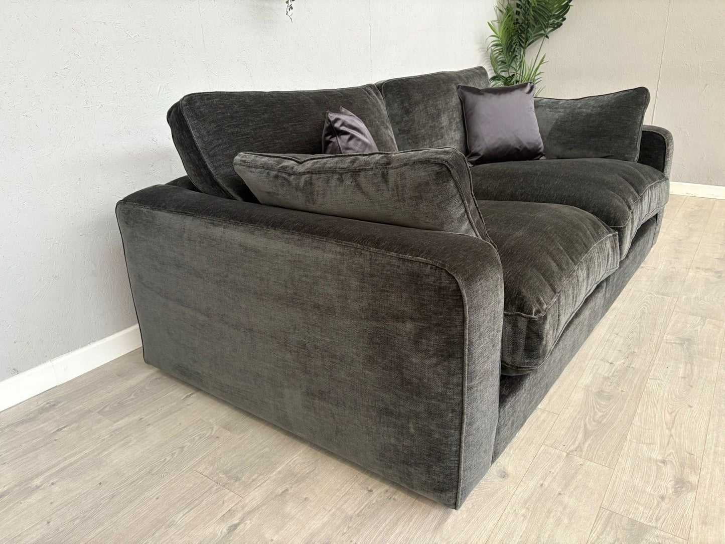 Sofology - CAVALLI Fabric Large 3 Seater Sofa, Chenille Slate - RRP £3,599