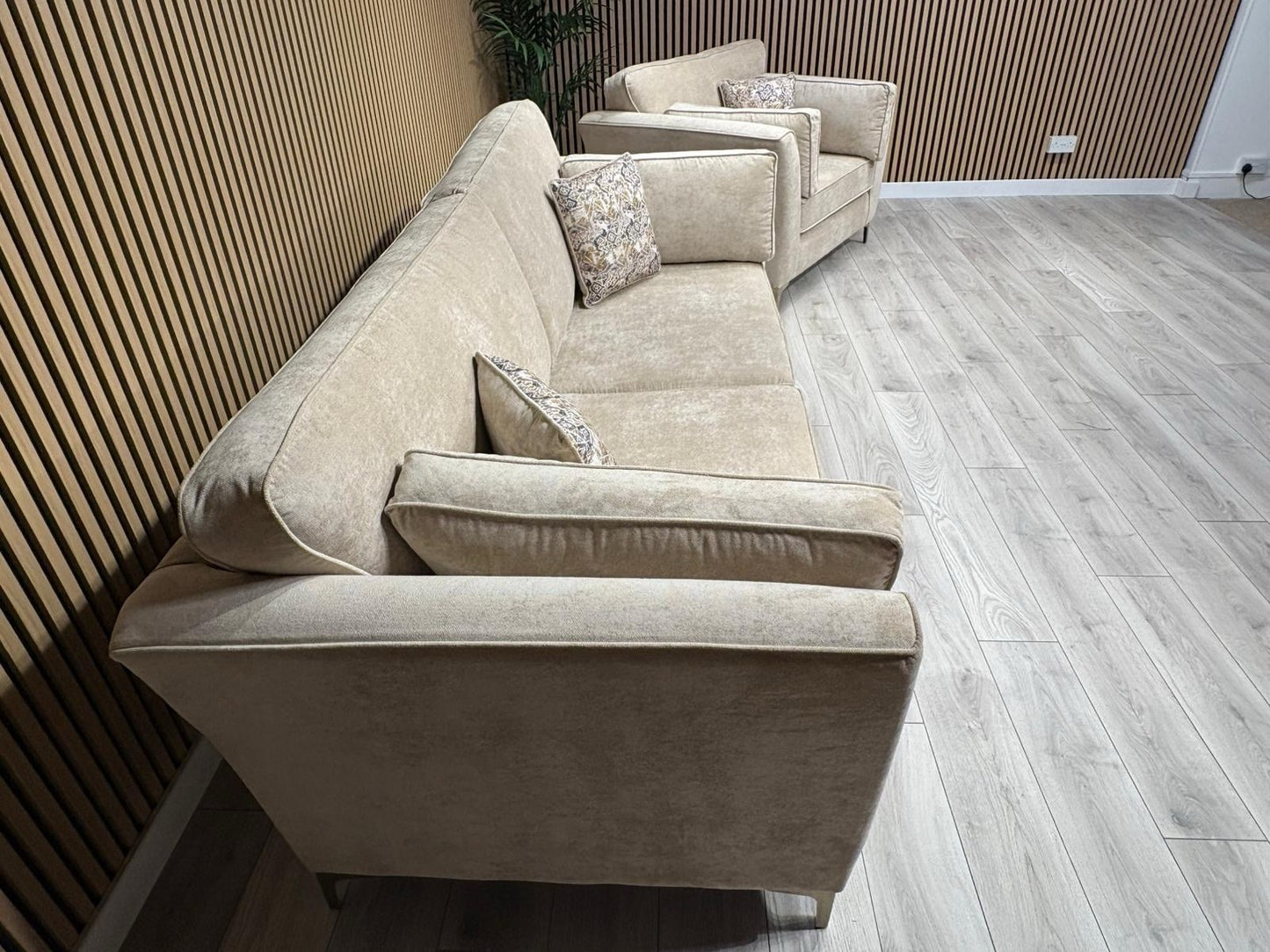 Furniture Village SASHA Fabric 4 Seater Sofa + Large Cuddle Armchair - RRP £3490