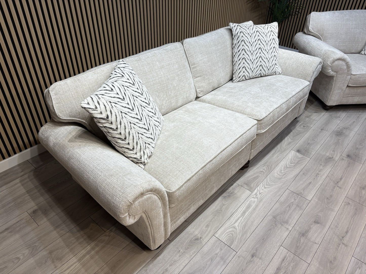 NEW BLENHEIM Fabric 4 Seater Sofa + Loveseat Armchair - RRP £4,540