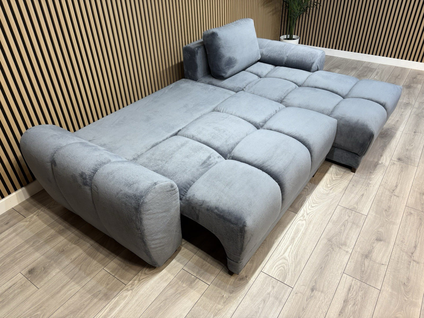 AZZURO Premium Fabric Corner Chaise Sofa Bed with Storage, Grey - RRP £1,799