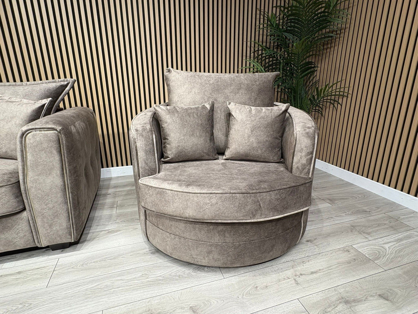 DFS - CHERISHED Style 3 Seater Sofa + Swivel Armchair, Formal Back - RRP £2,248