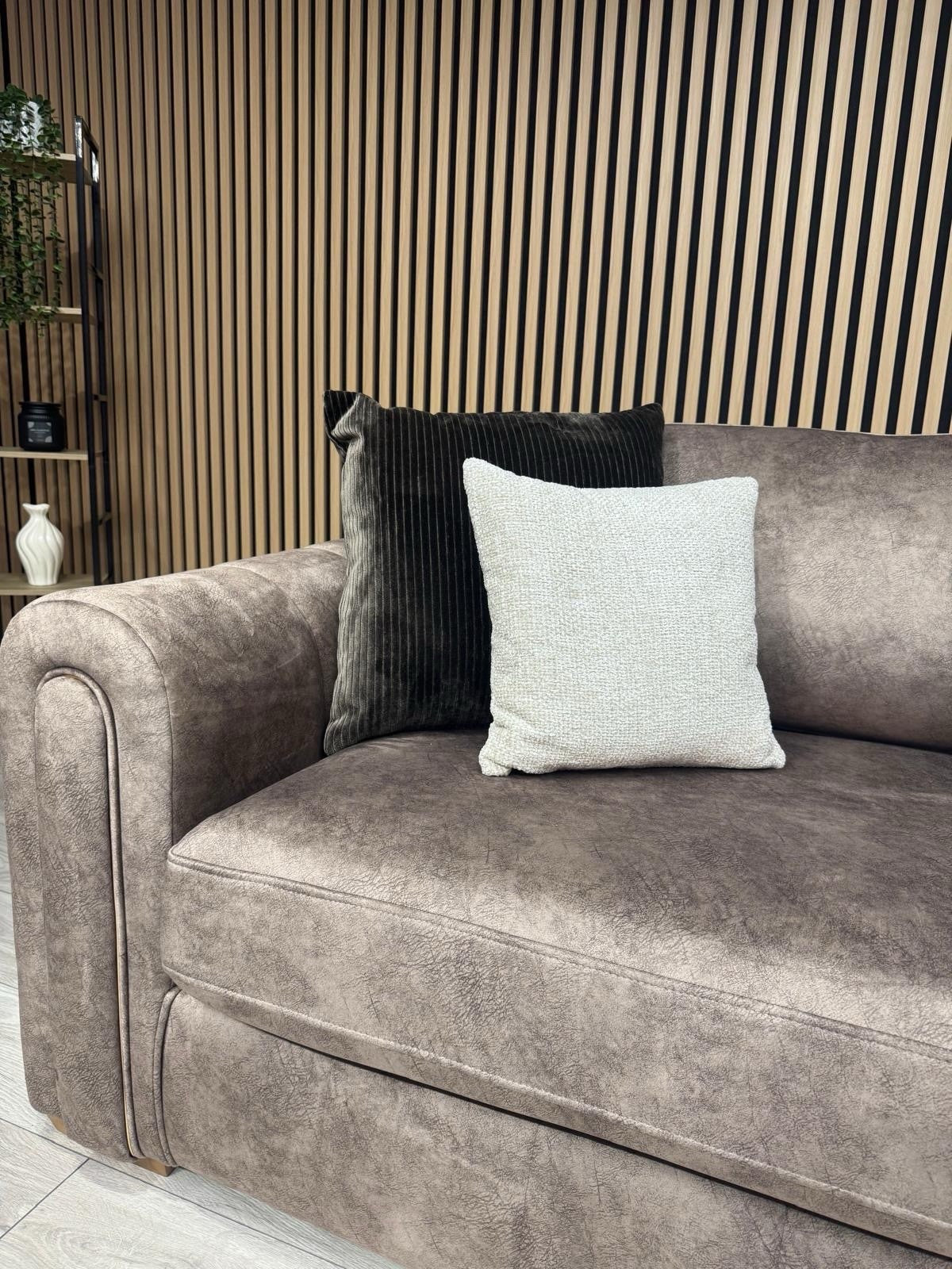 DEVINE Glamour Large Fabric 4 Seater Sofa + Love Chair Armchair - RRP £2,398