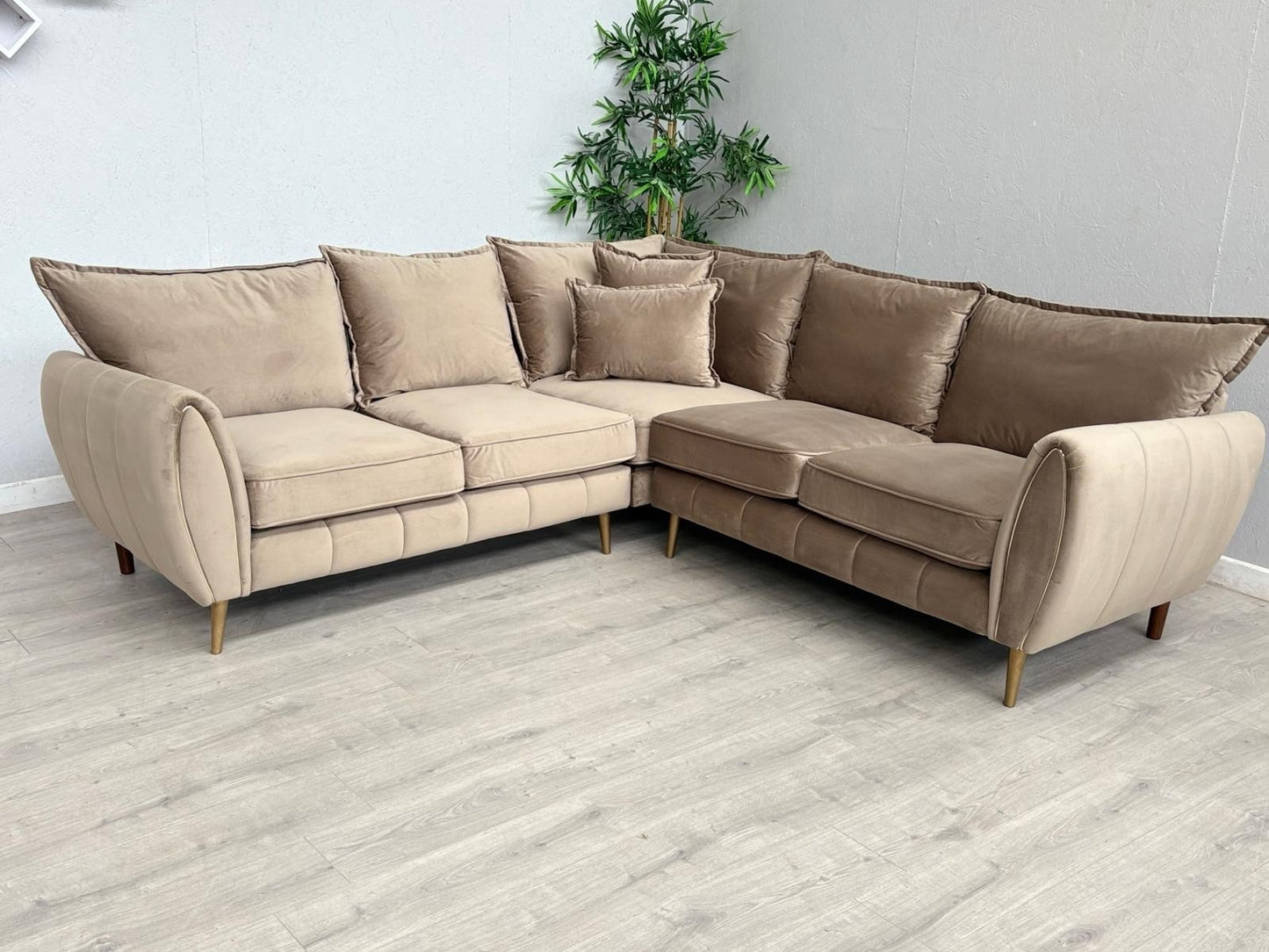Sofology - GABRIELLE Style Fabric 2 Corner 2 Sofa, Latte - RRP £2,599