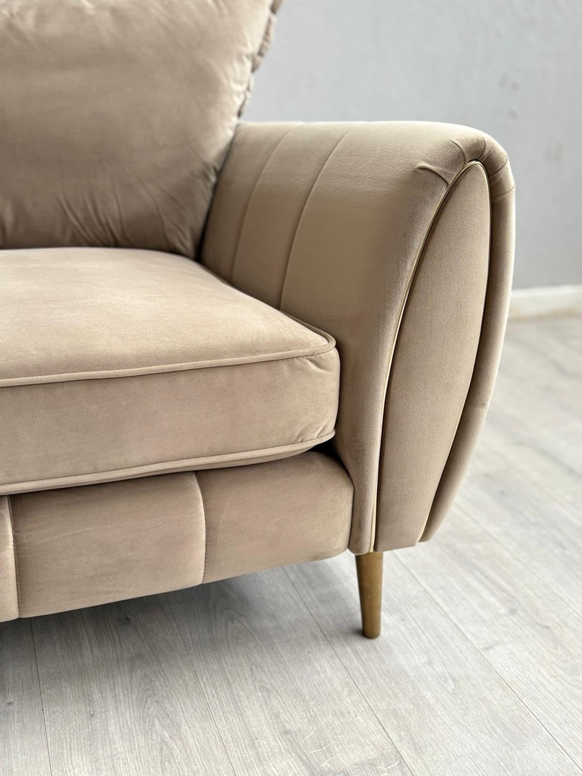 Sofology - GABRIELLE Style Fabric 2 Corner 2 Sofa, Latte - RRP £2,599
