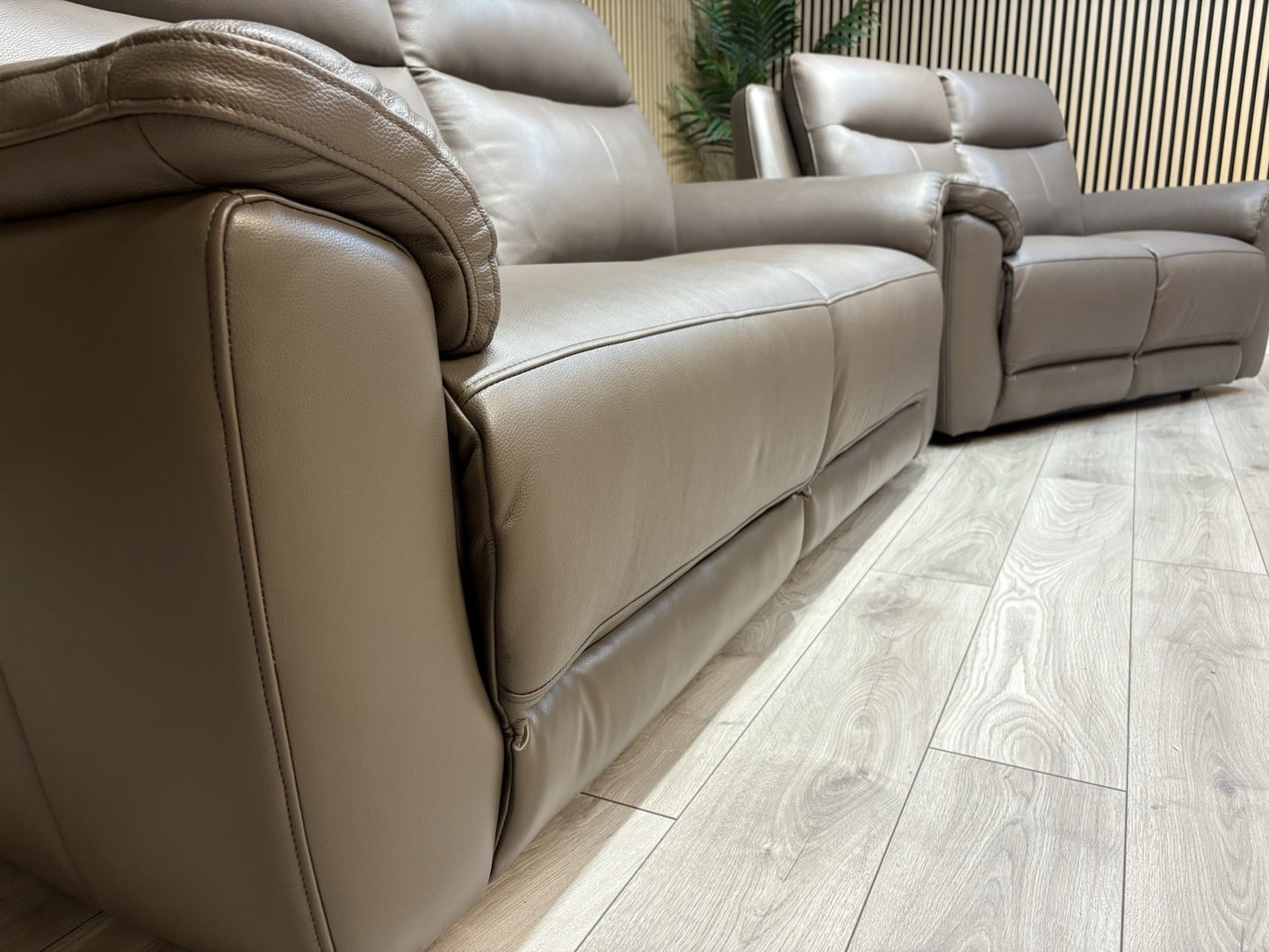 NAVONA 3 Seater + 2 Seater Leather Sofa Set, Power Recliners - RRP £3,498
