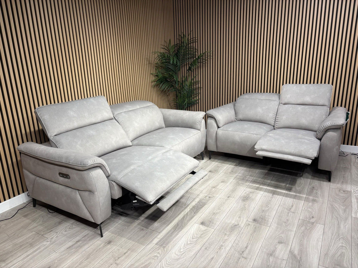 Furniture Village EZRA Style Fabric Power Recliner 3+2 Seater Sofas - RRP £3290