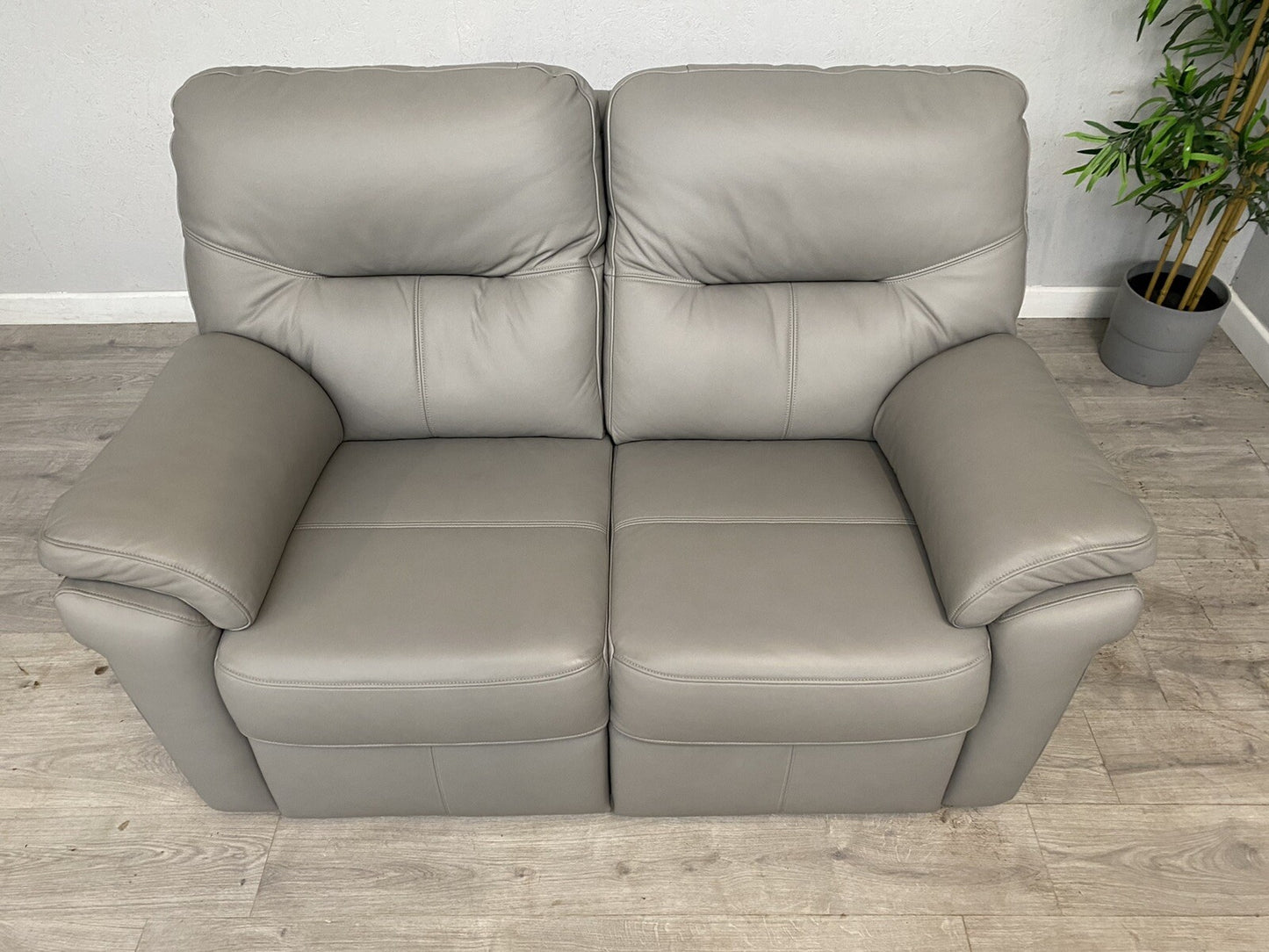 F. Village. G Plan - SEATTLE Leather 2 Seater Sofa, Cambridge Grey, RRP £3,270