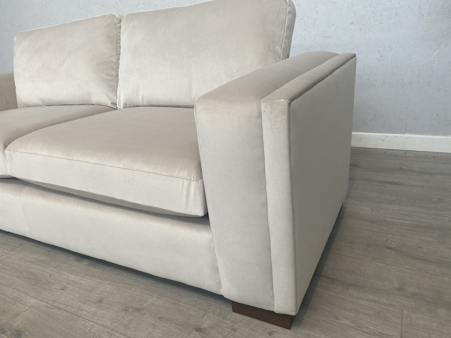 Very Home MAISON Velvet Fabric 3 Seater Sofa, Natural - RRP £1,199