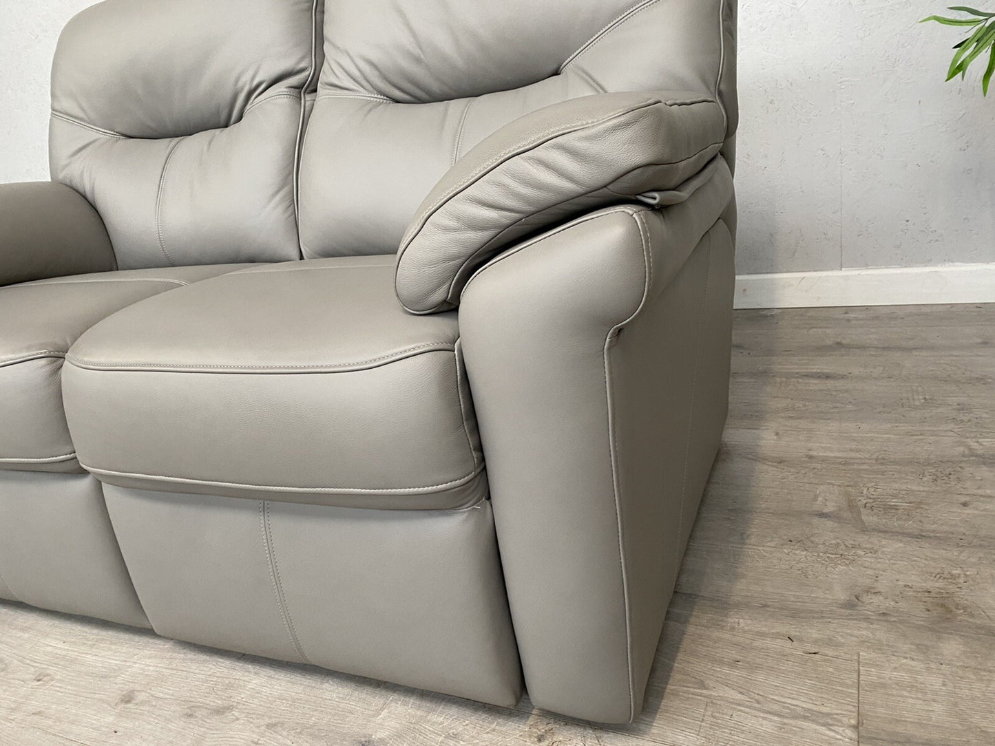 F. Village. G Plan - SEATTLE Leather 2 Seater Sofa, Cambridge Grey, RRP £3,270