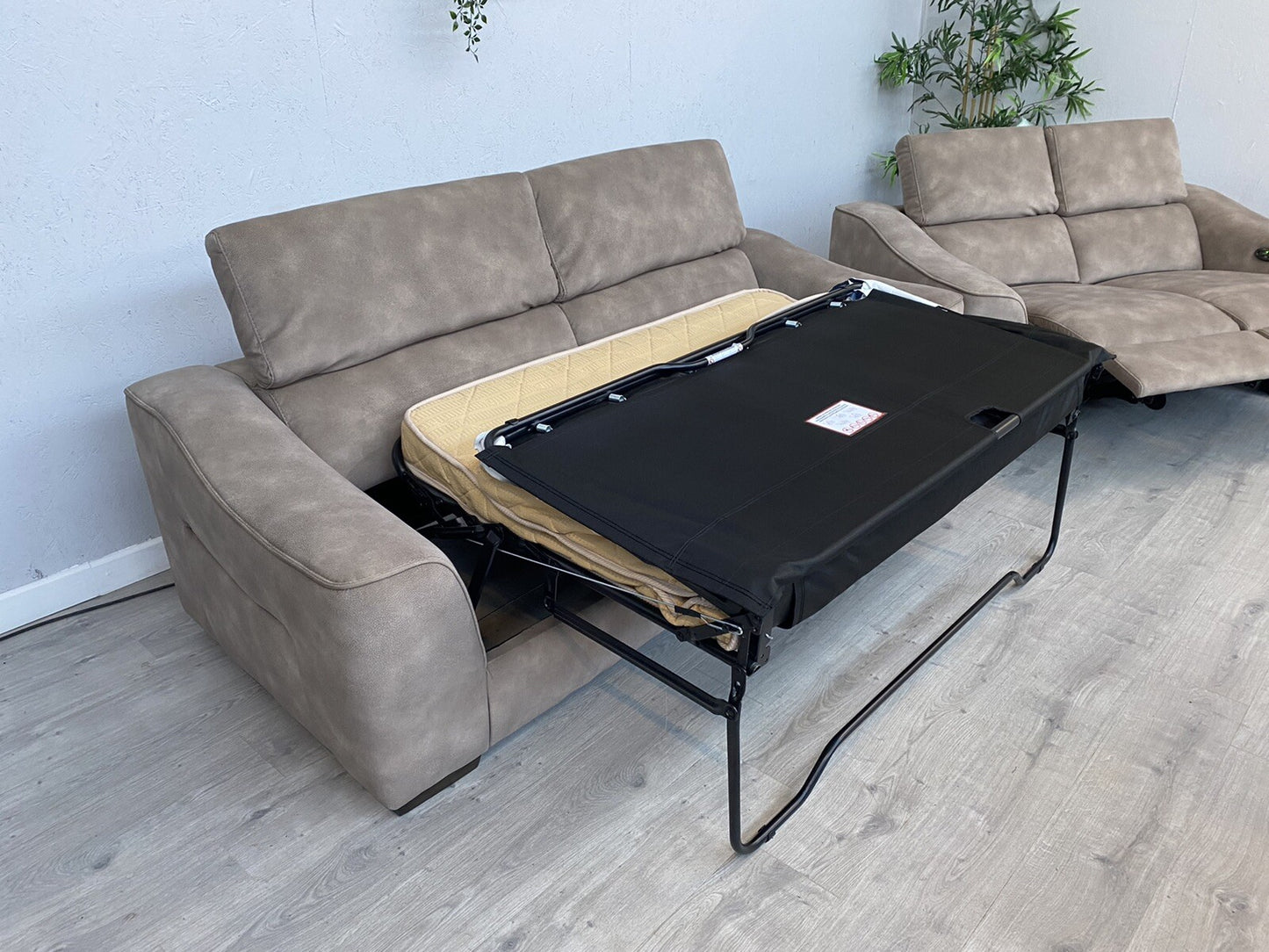 Furniture Village ELIXIR Fabric 3 Seater Sofa Bed + 2 Seater Power Recliner Sofa