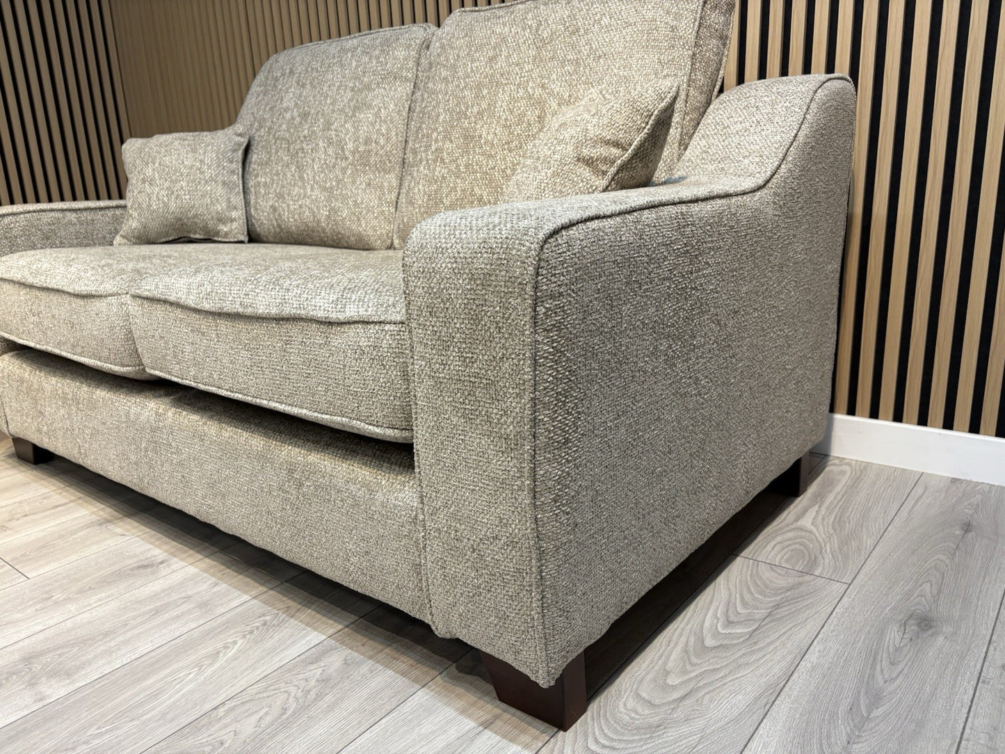 NEBRASKA Premium Fabric 3 Seater + 2 Seater Sofa Set, Stone - RRP £1,899