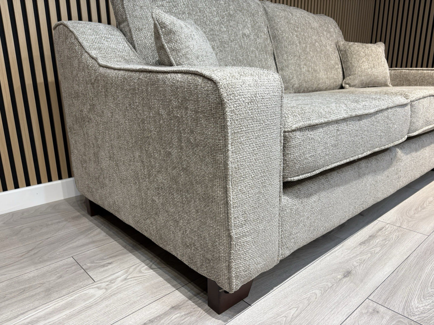 NEBRASKA Premium Fabric 3 Seater + 2 Seater Sofa Set, Stone - RRP £1,899