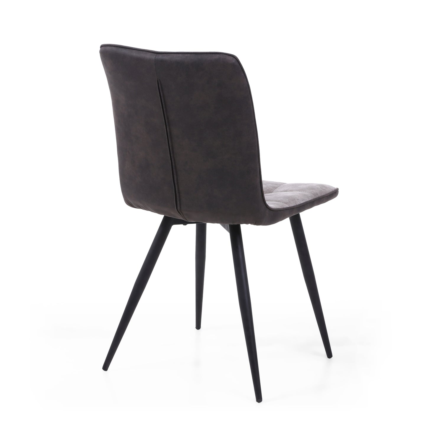 Light Grey 2 Tone Suede Dining Chair Black Legs
