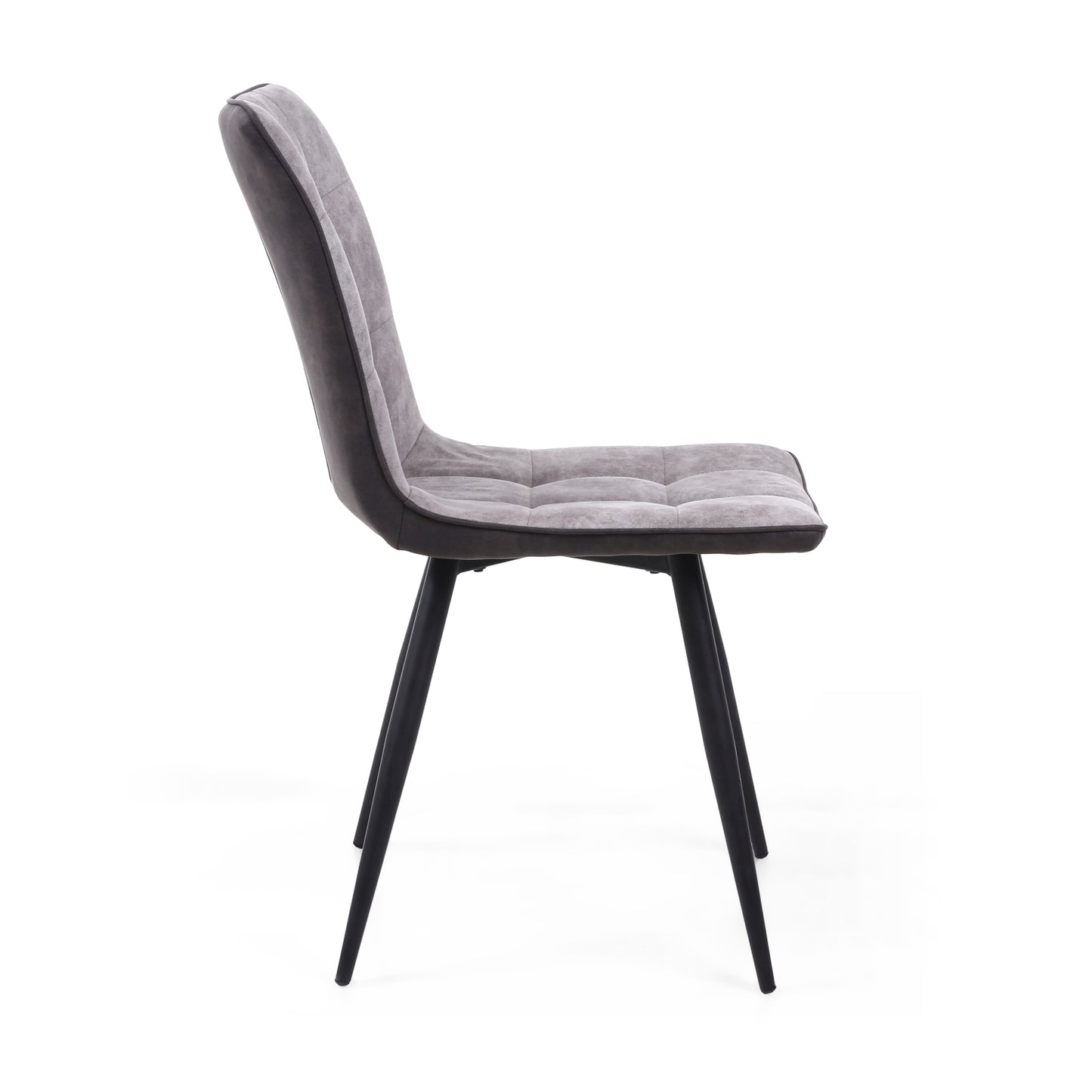 Light Grey 2 Tone Suede Dining Chair Black Legs