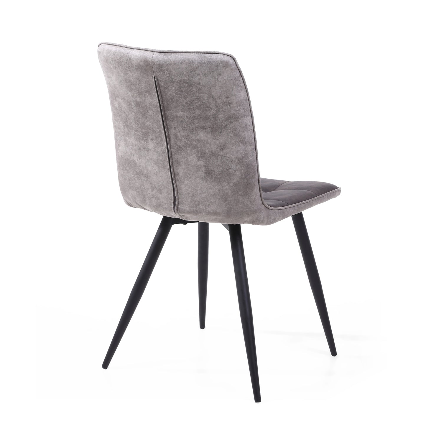 Dark Grey 2 Tone Suede Dining Chair Black Legs