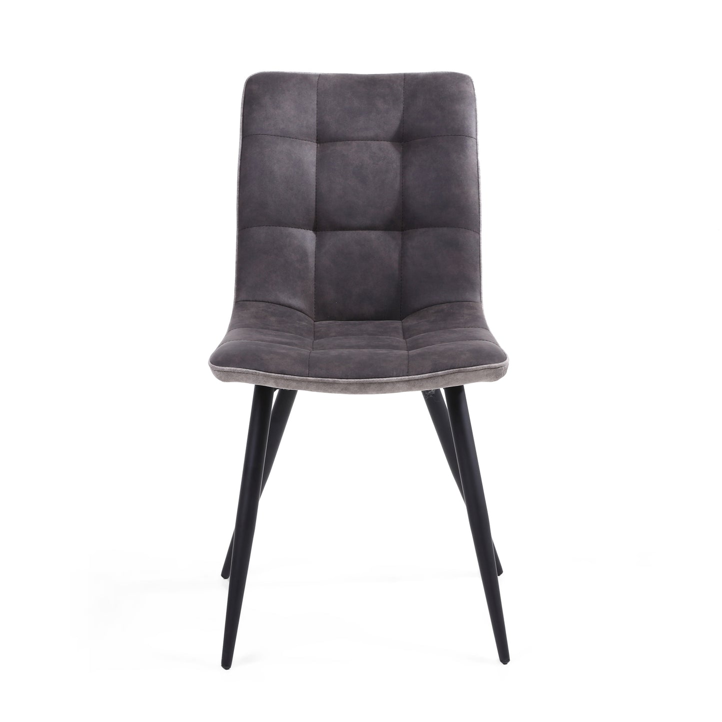Dark Grey 2 Tone Suede Dining Chair Black Legs