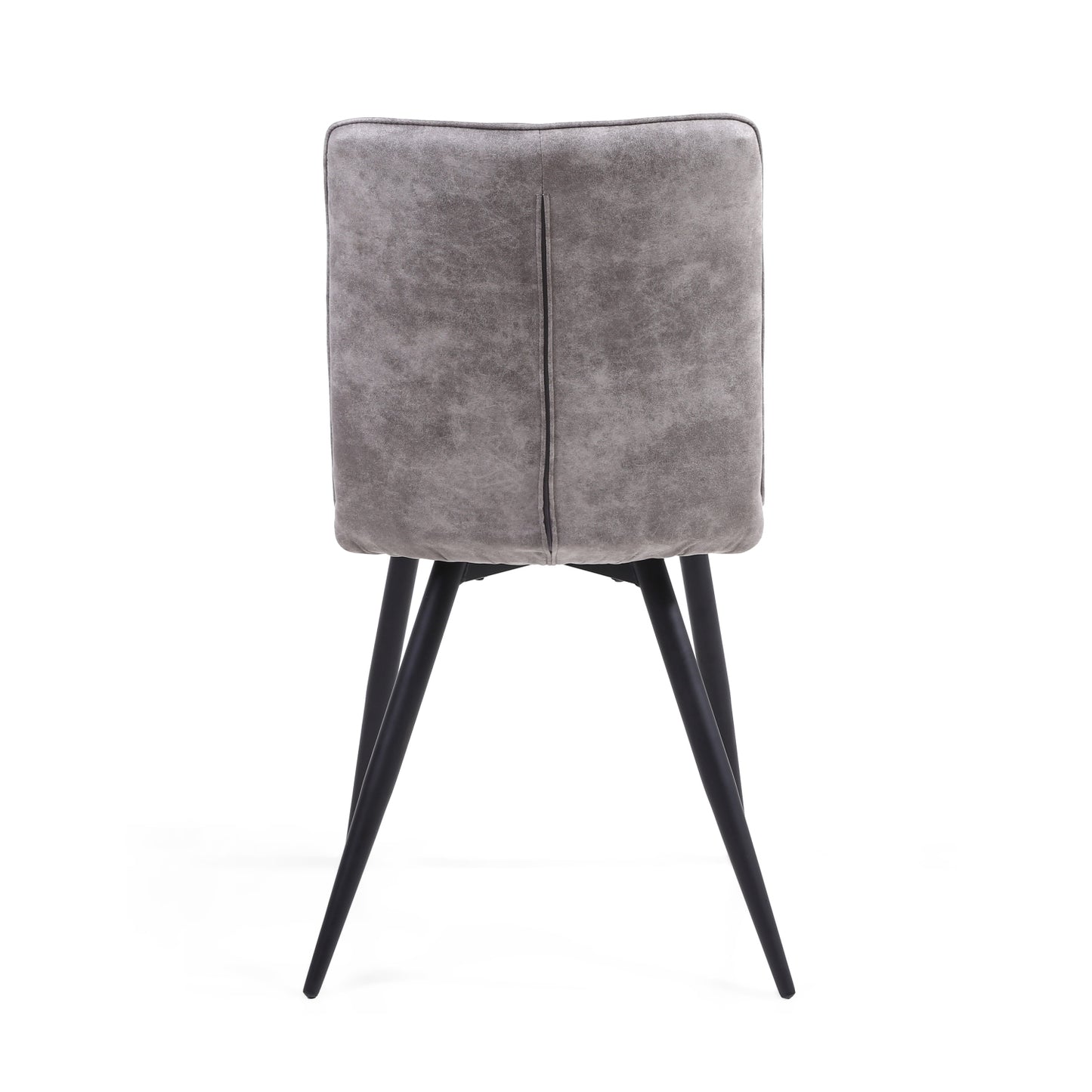 Dark Grey 2 Tone Suede Dining Chair Black Legs