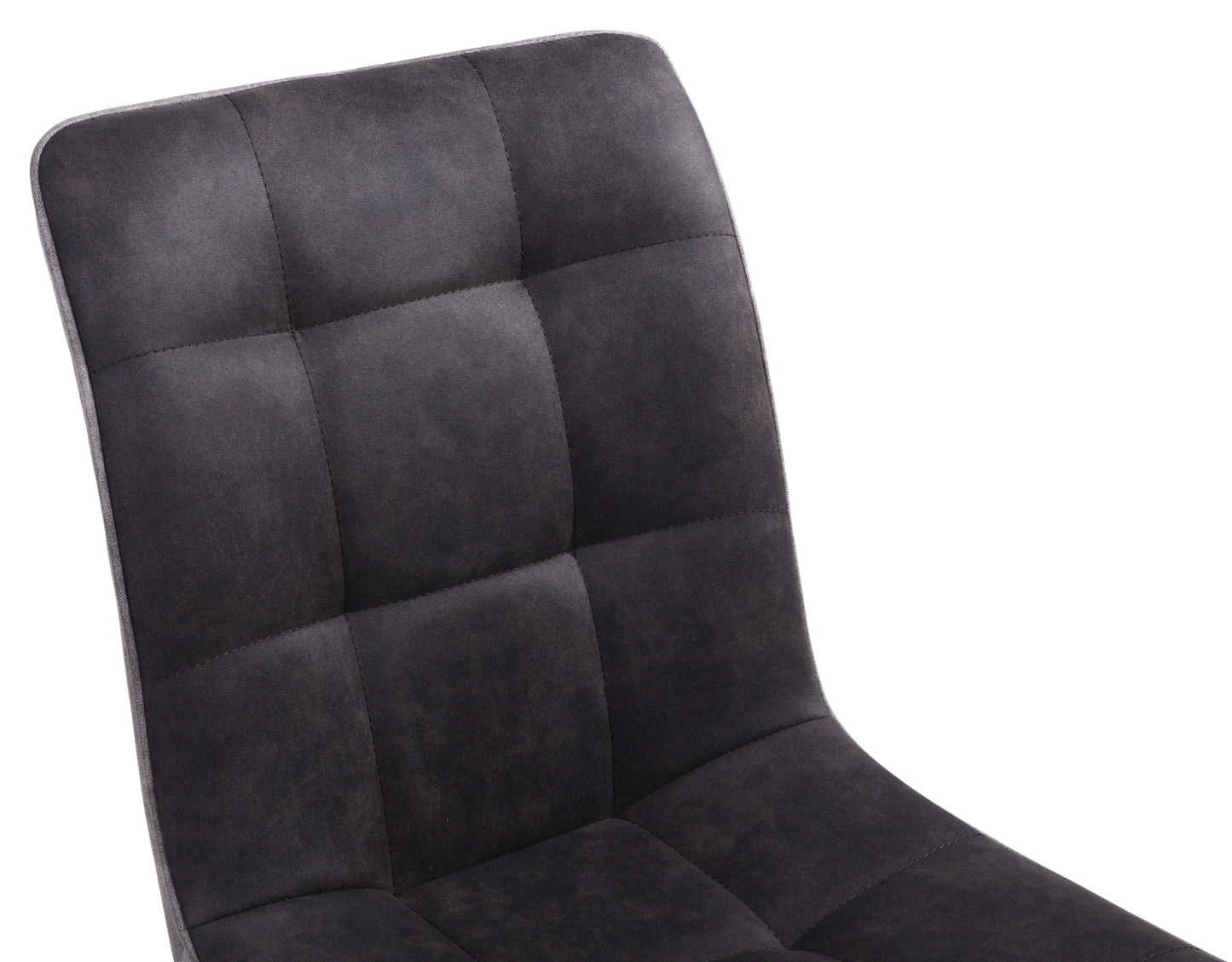 Dark Grey 2 Tone Suede Dining Chair Black Legs