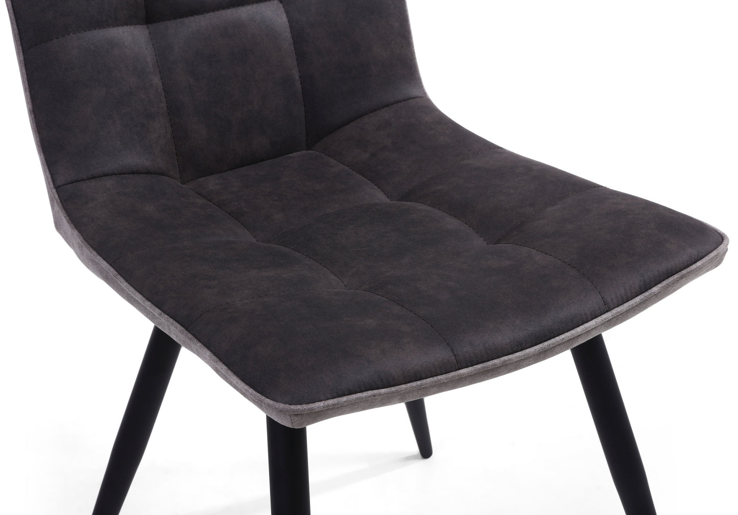 Dark Grey 2 Tone Suede Dining Chair Black Legs