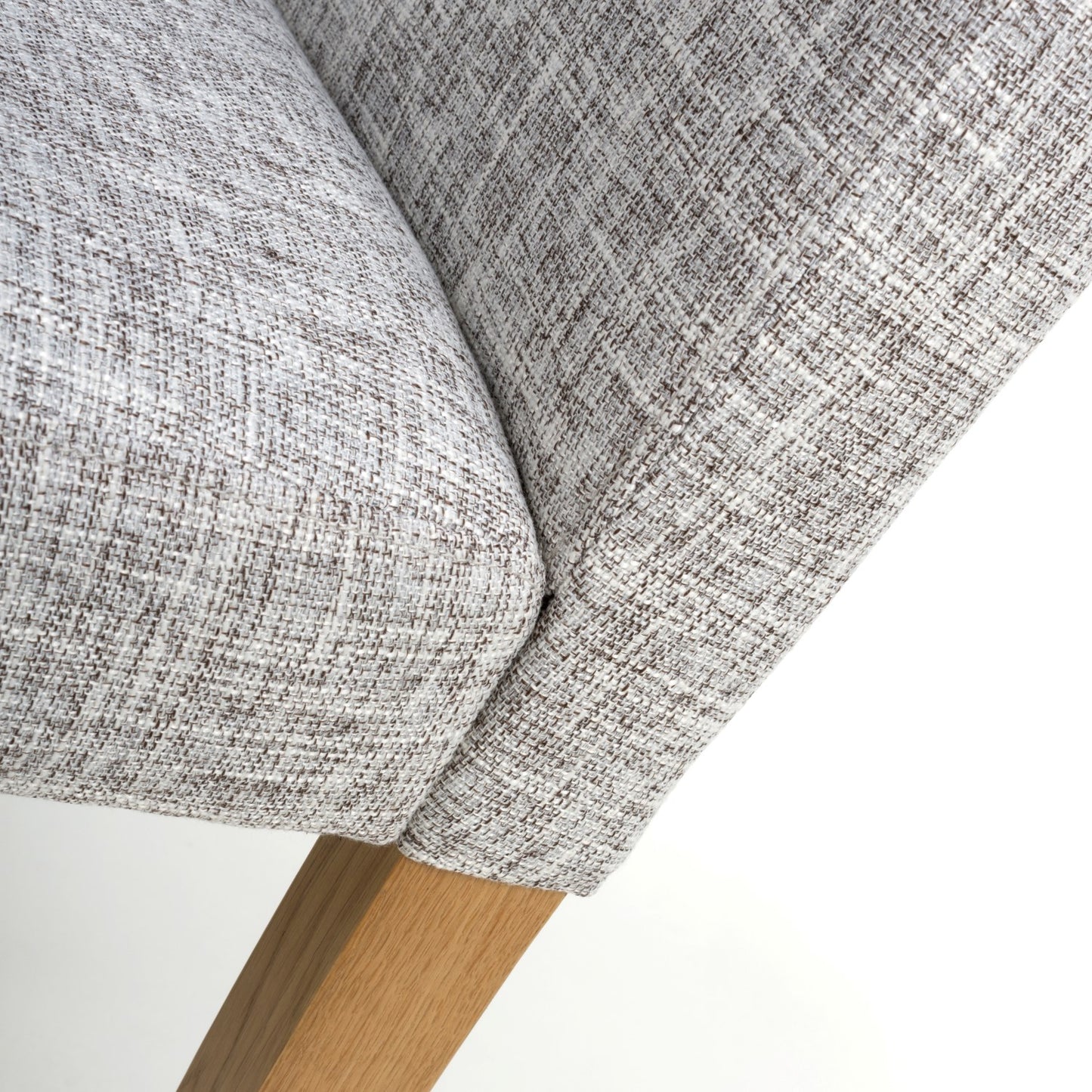 Grey Weave Linen Fabric High Back Dining Chair