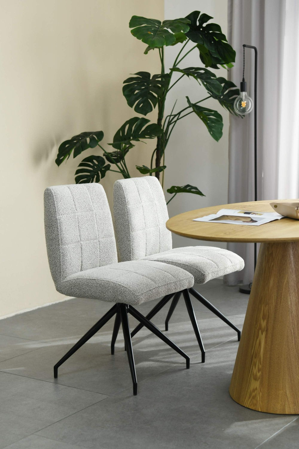Laurel Boucle Smoke Grey Dining Chair