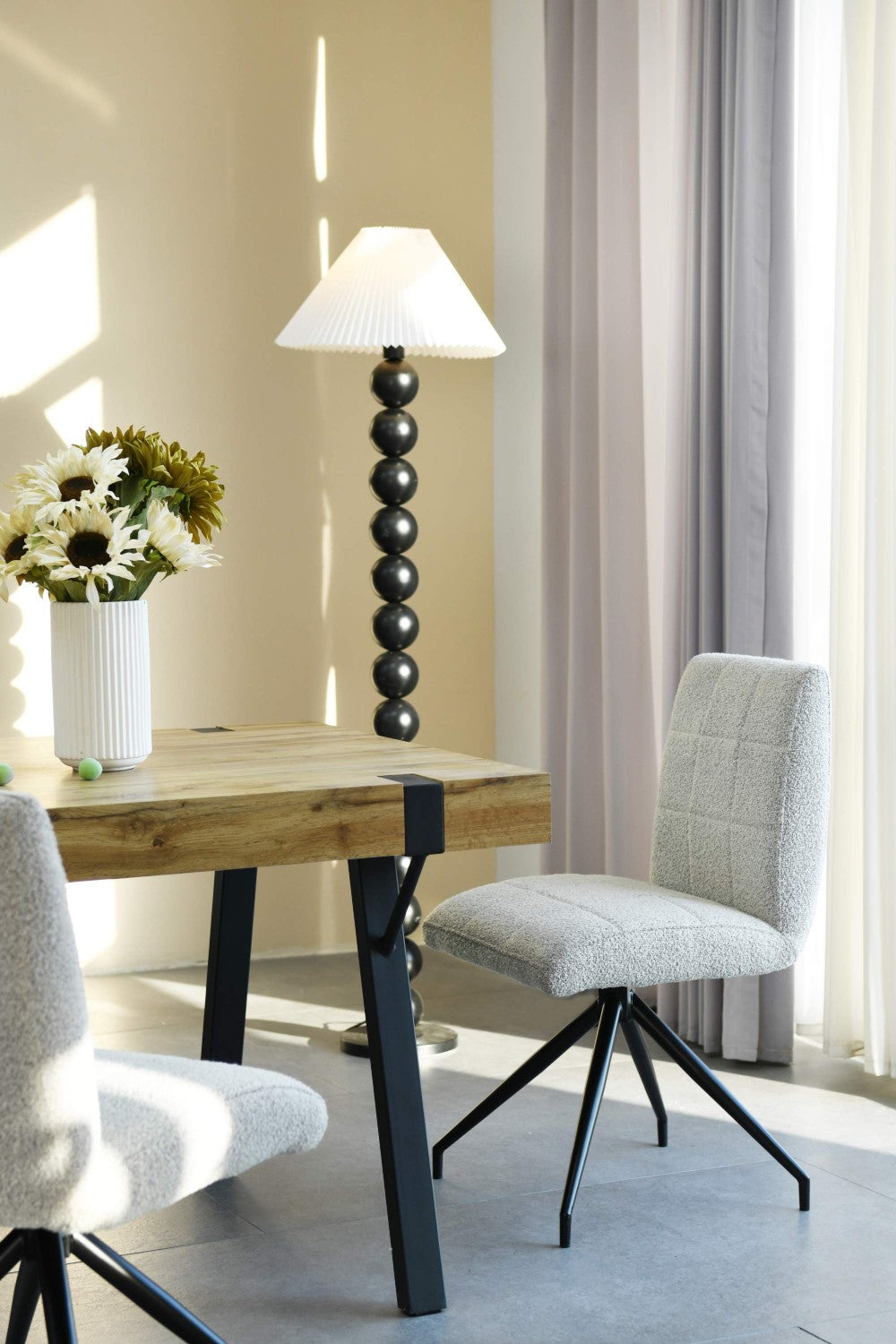 Laurel Boucle Smoke Grey Dining Chair