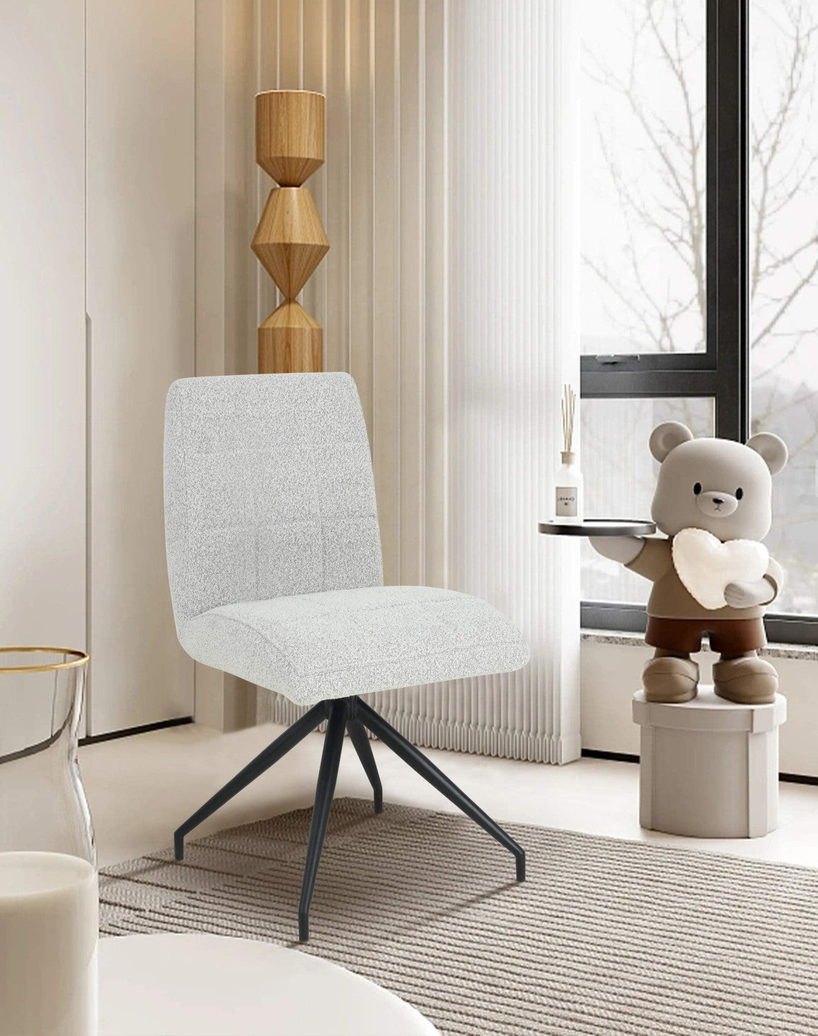 Laurel Boucle Smoke Grey Dining Chair