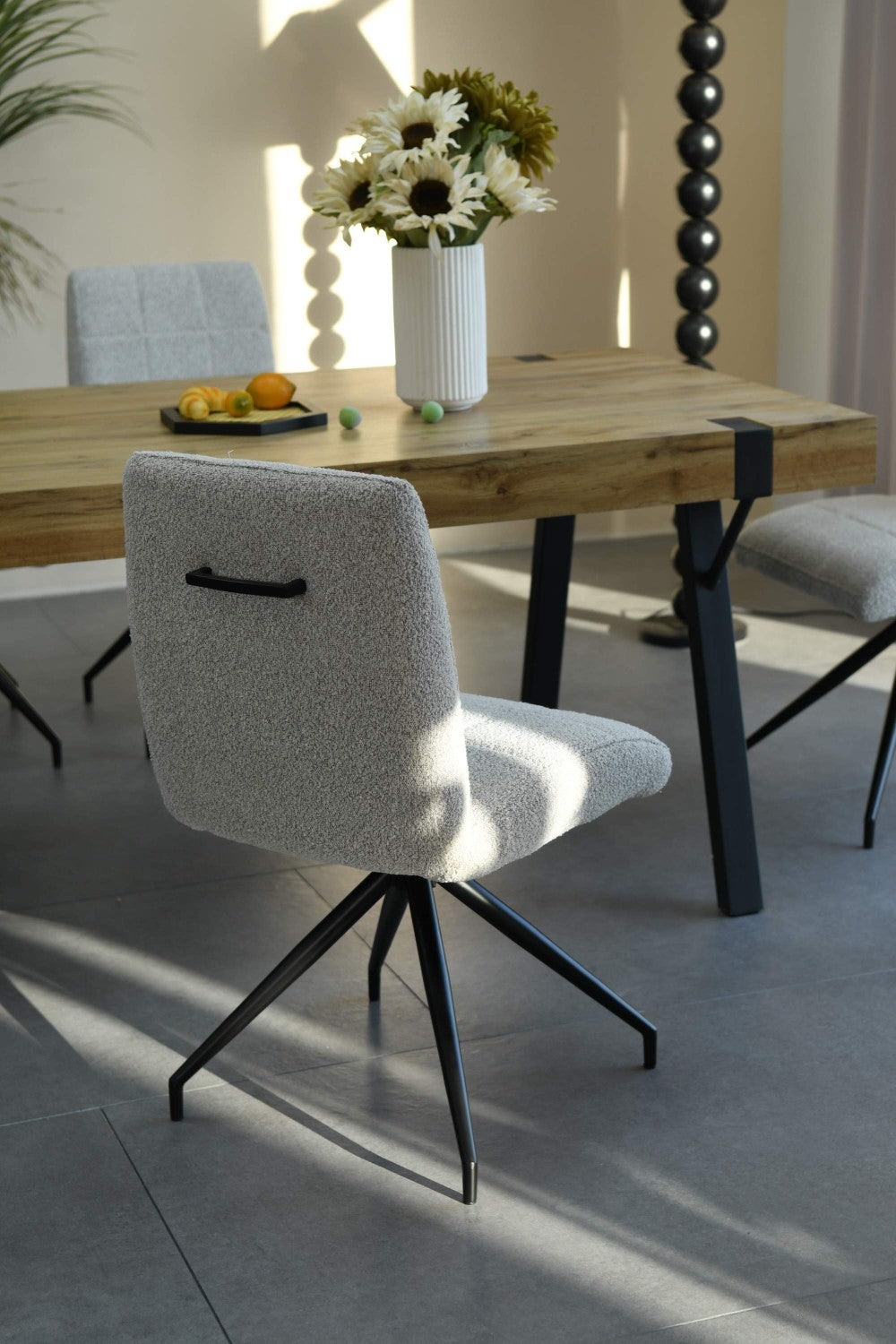 Laurel Boucle Smoke Grey Dining Chair