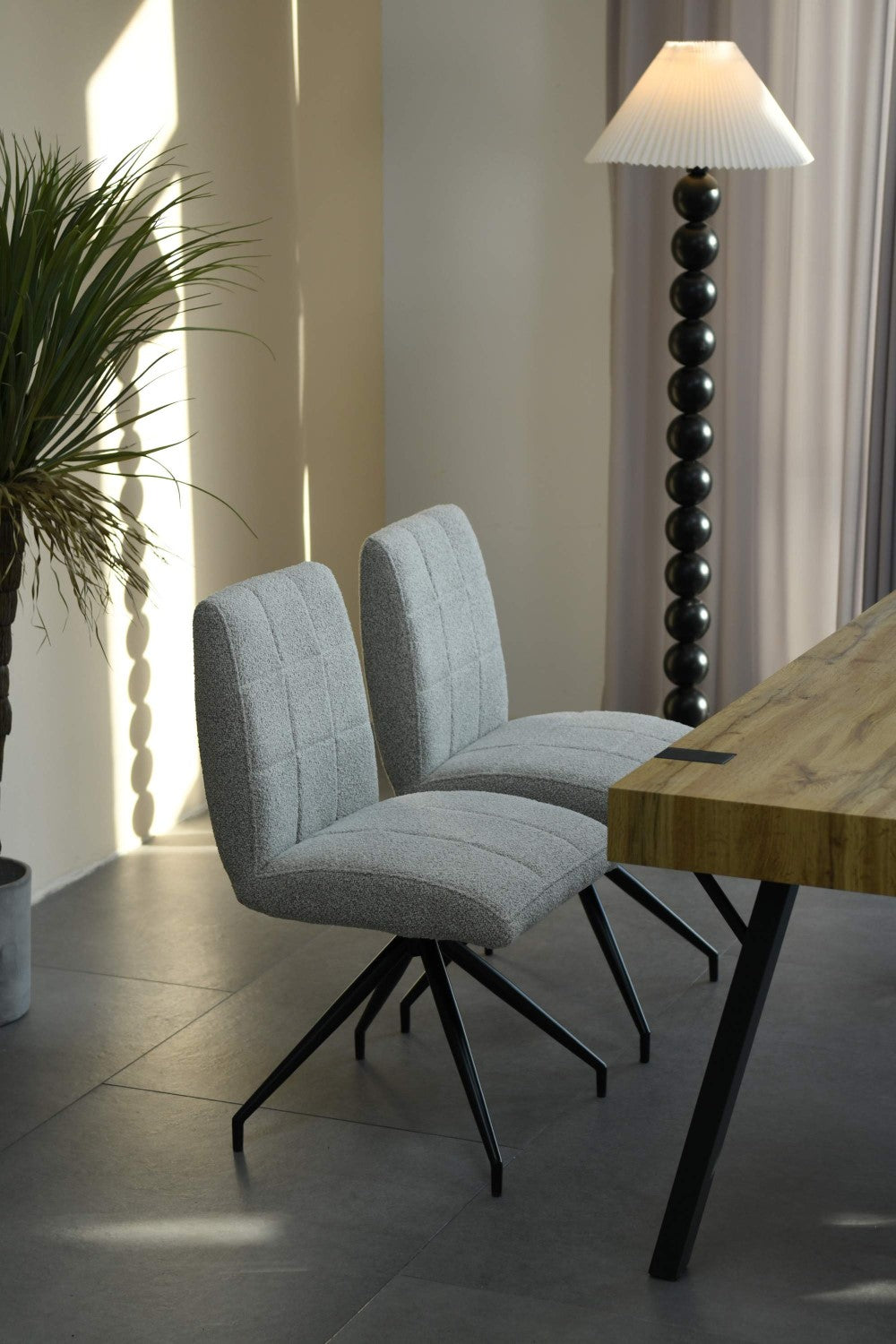 Laurel Boucle Smoke Grey Dining Chair