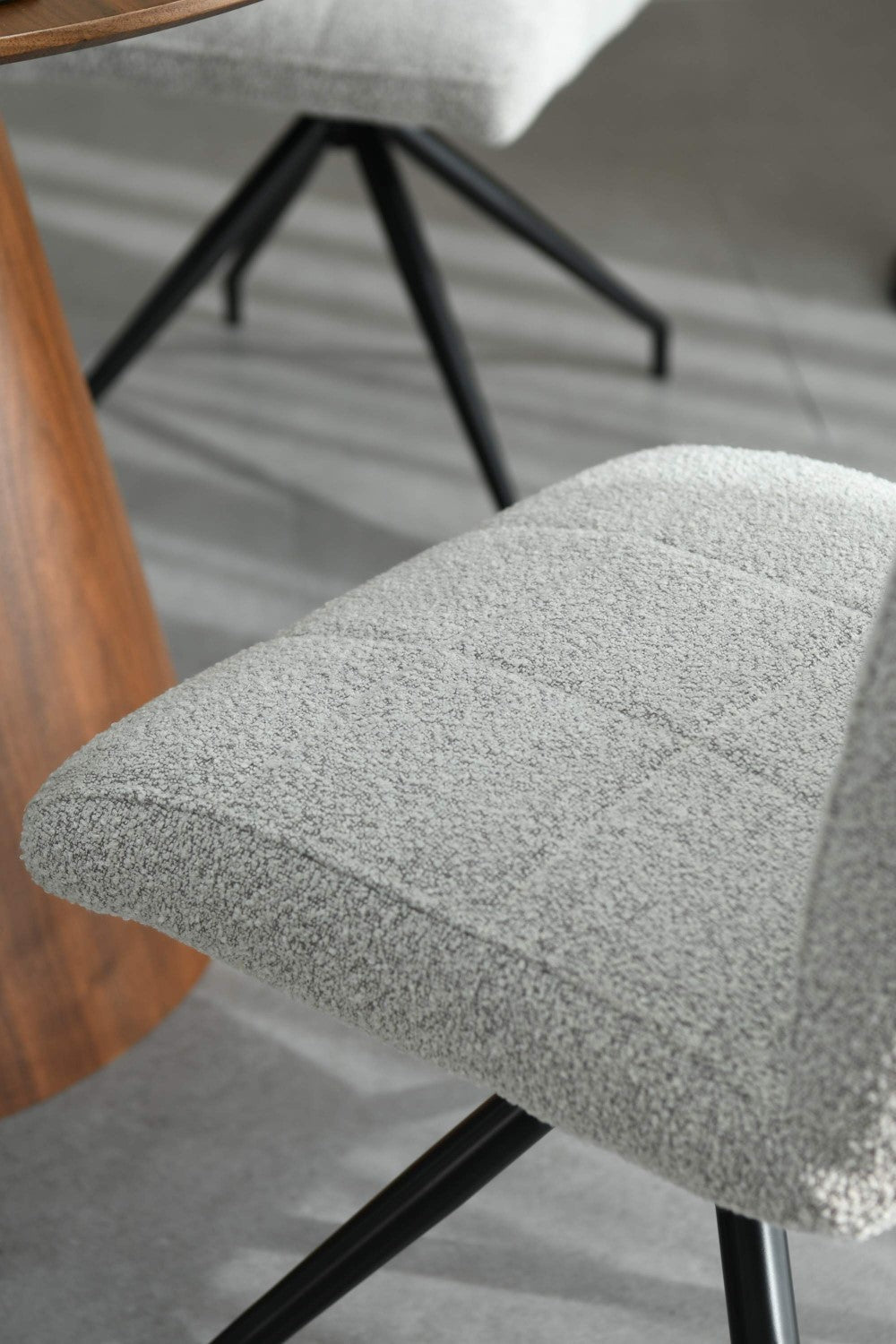 Laurel Boucle Smoke Grey Dining Chair