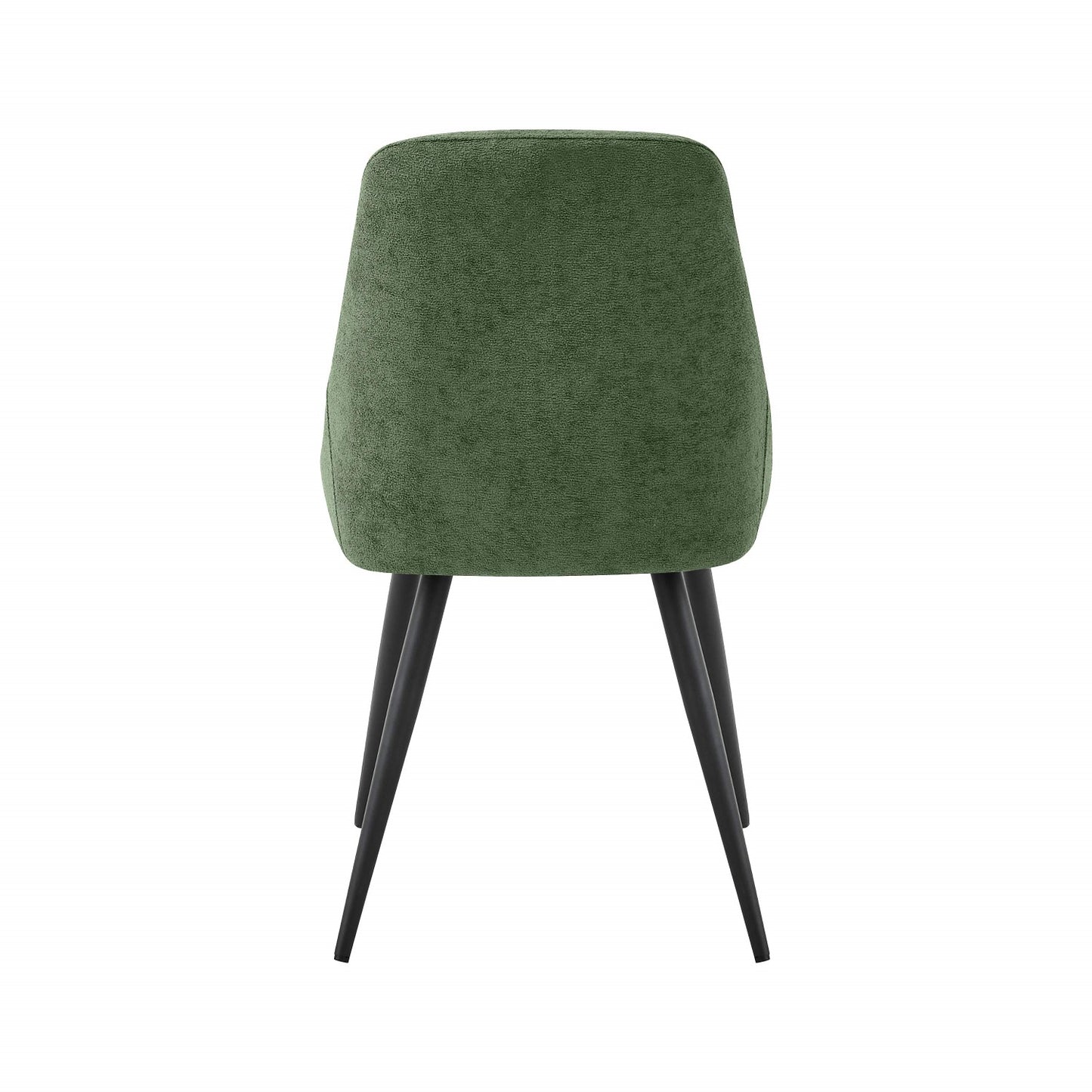Green Linen Effect Padded Dining Chair Black Metal Legs