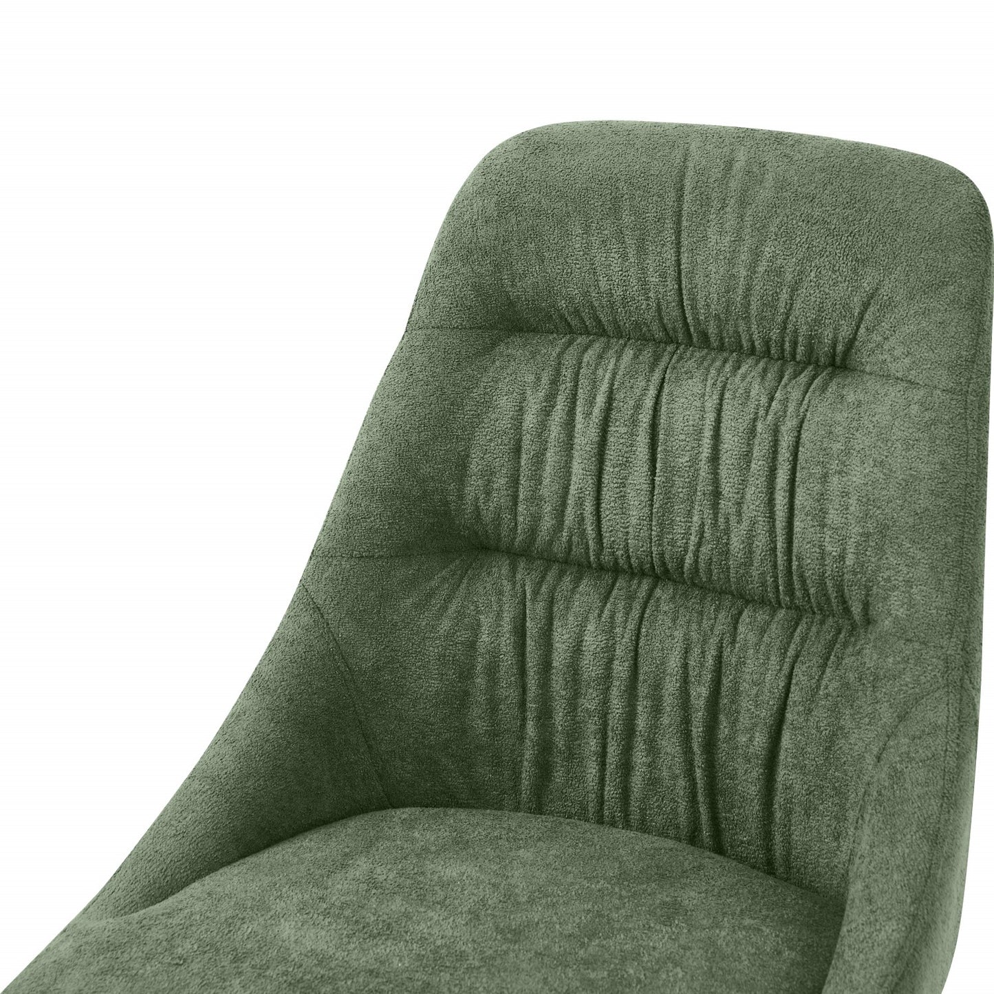 Green Linen Effect Padded Dining Chair Black Metal Legs