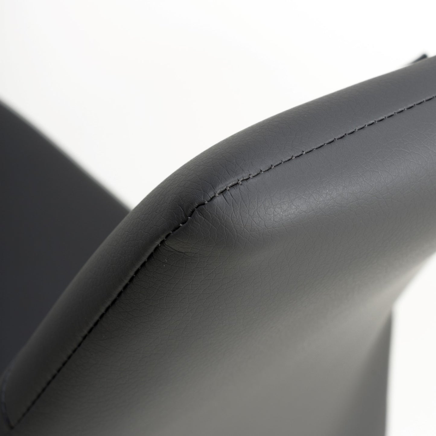 Grey Leather Dining Chair Black Metal Cantilever Legs