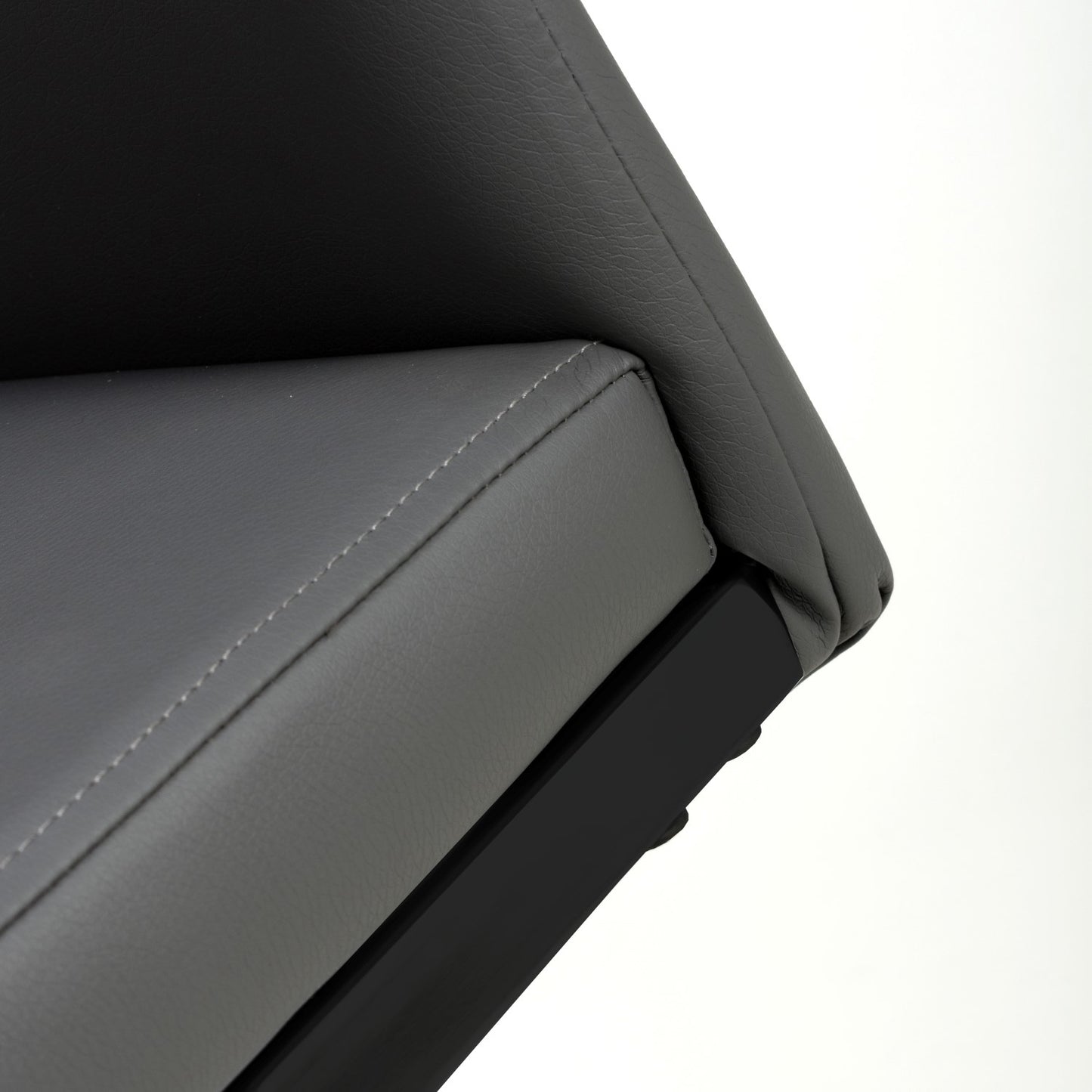 Grey Leather Dining Chair Black Metal Cantilever Legs