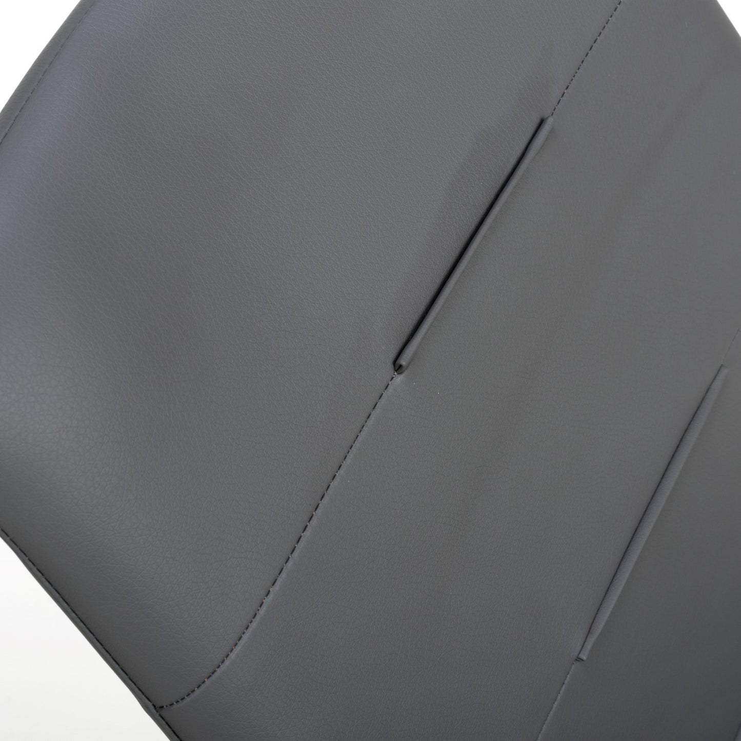 Grey Leather Dining Chair Black Metal Cantilever Legs