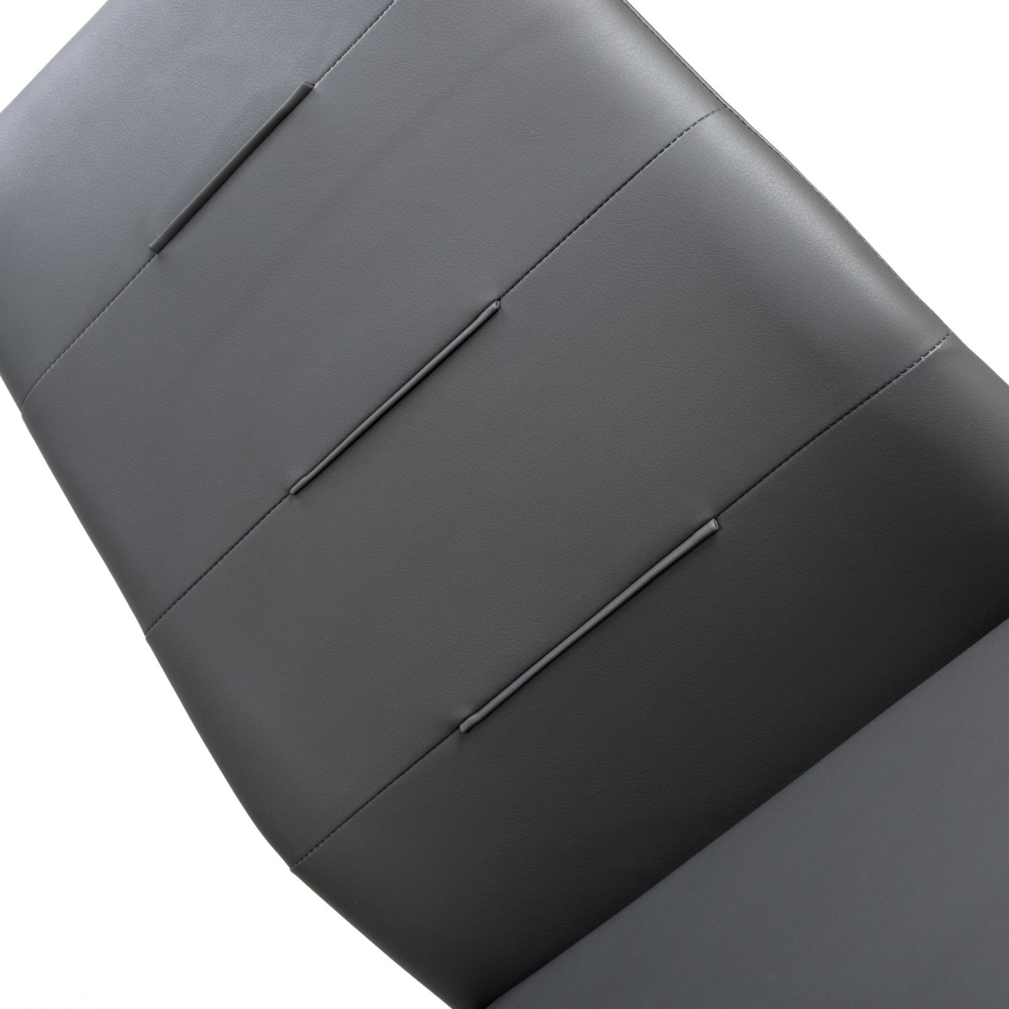 Grey Leather Dining Chair Black Metal Cantilever Legs