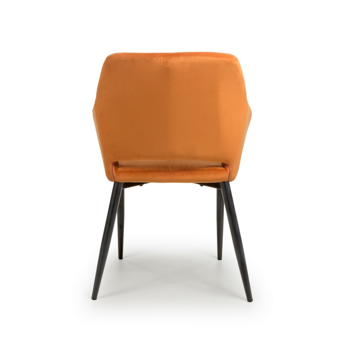 Orange Brushed Velvet Dining Chair Black Legs