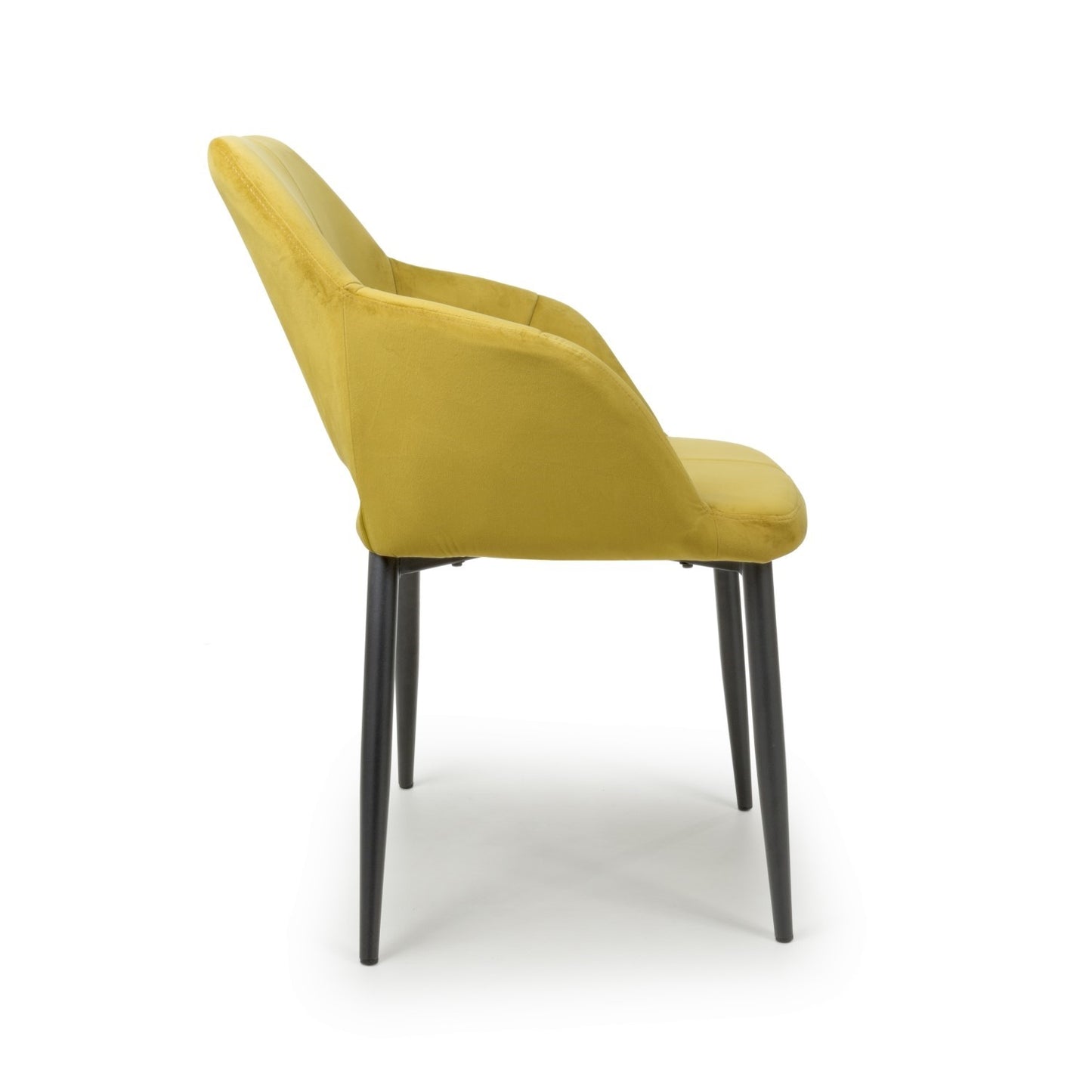 Lime Gold Brushed Velvet Dining Chair