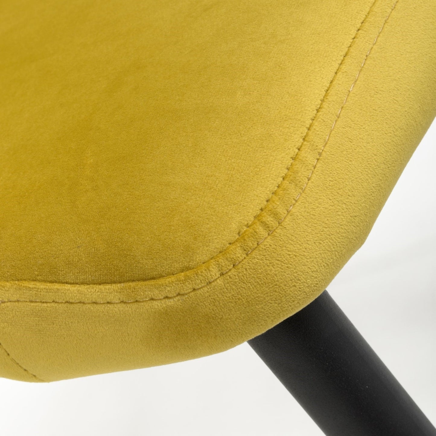 Lime Gold Brushed Velvet Dining Chair