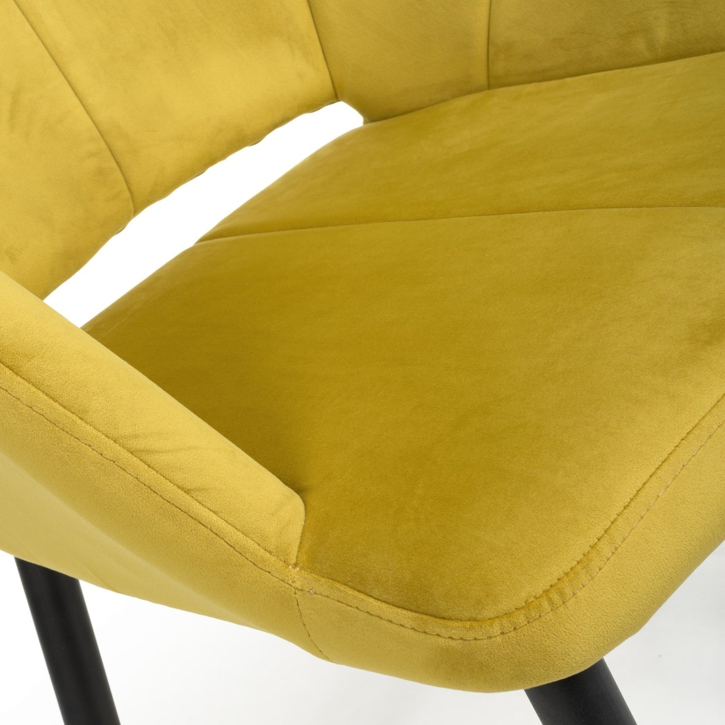 Lime Gold Brushed Velvet Dining Chair