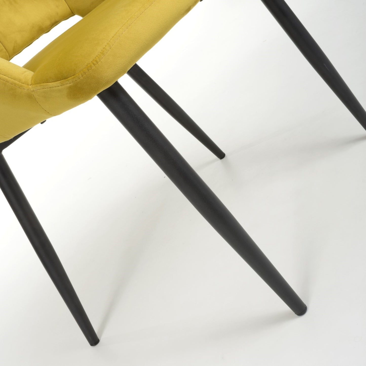 Lime Gold Brushed Velvet Dining Chair