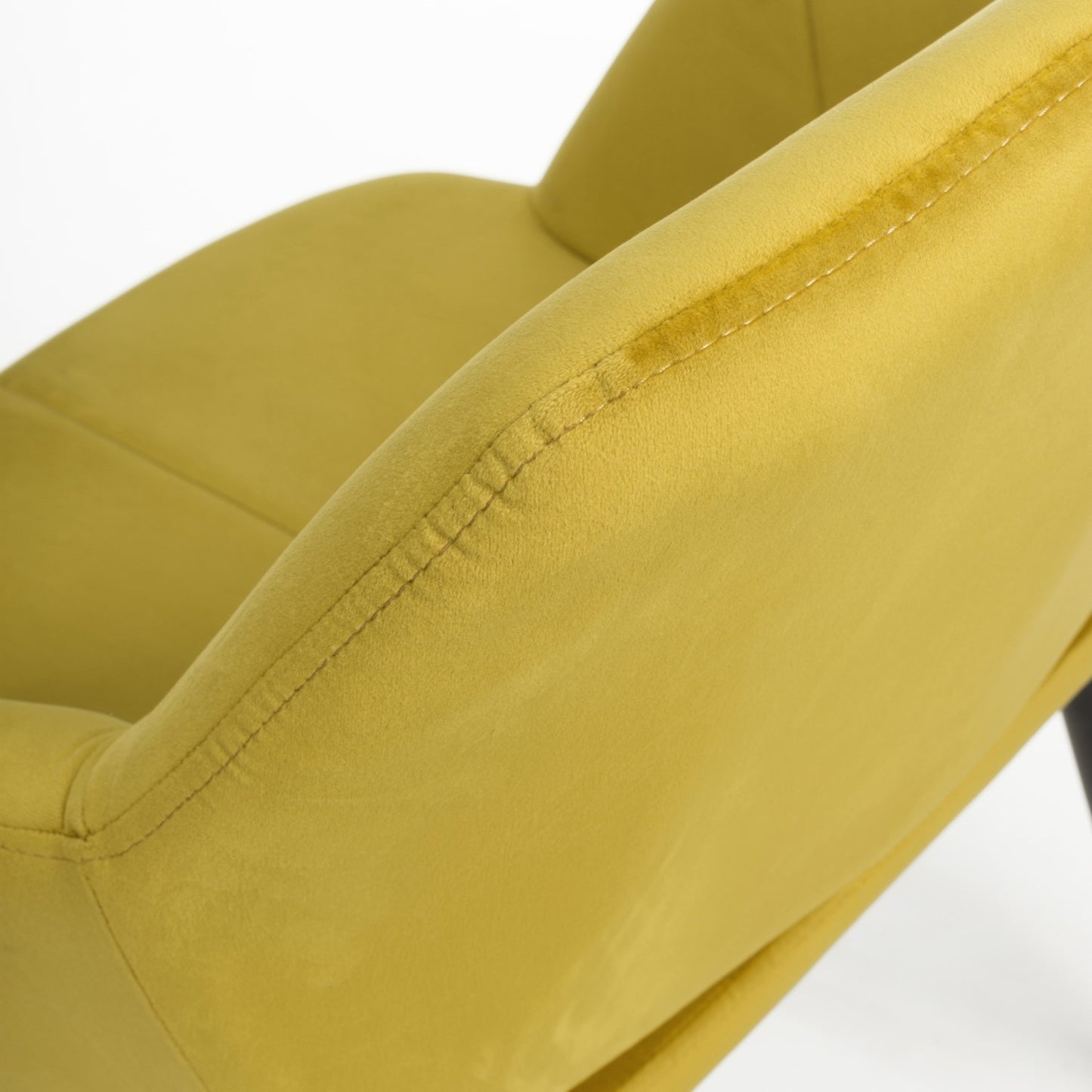Lime Gold Brushed Velvet Dining Chair