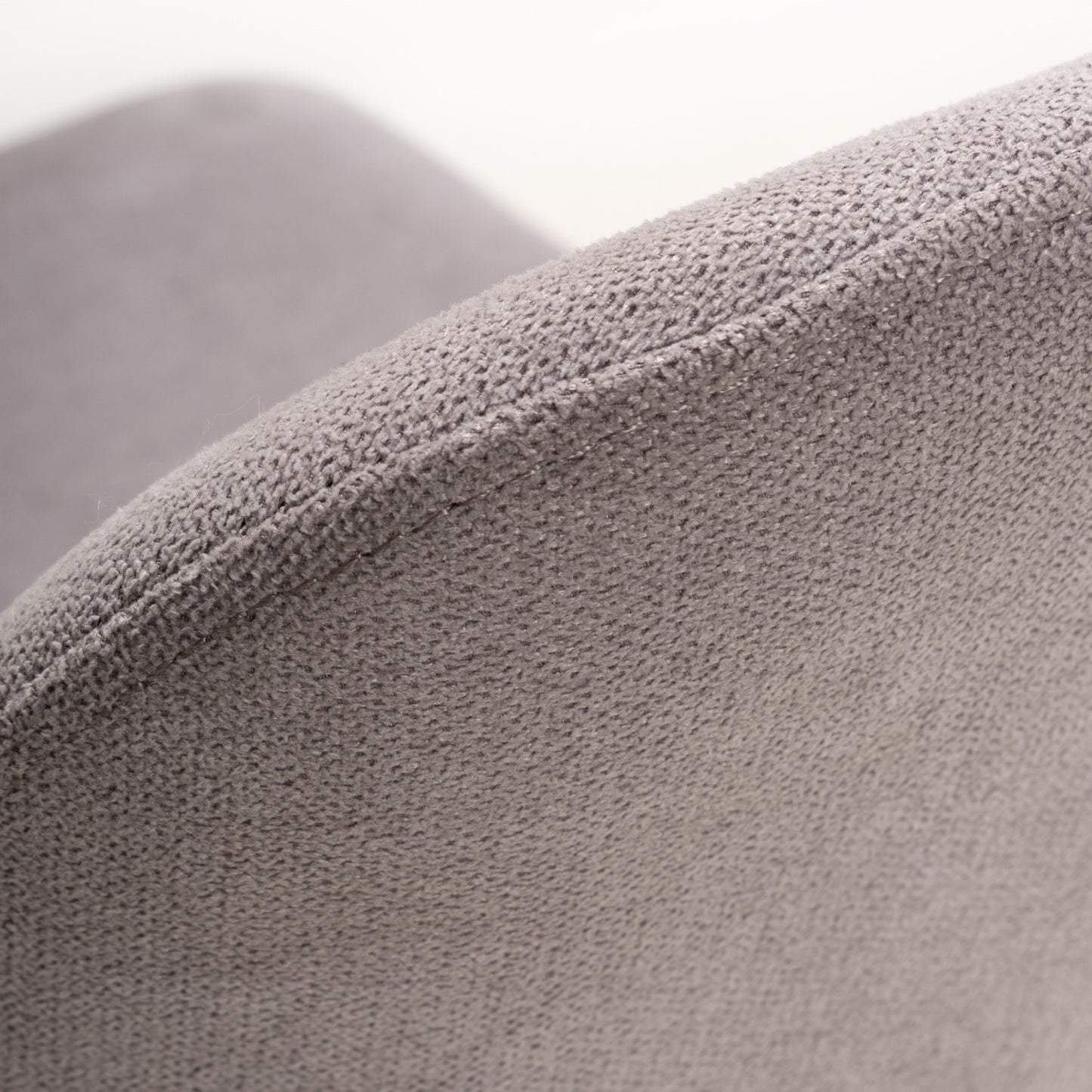 Light Grey Linen Fabric Dining Chair with Black Metal Legs